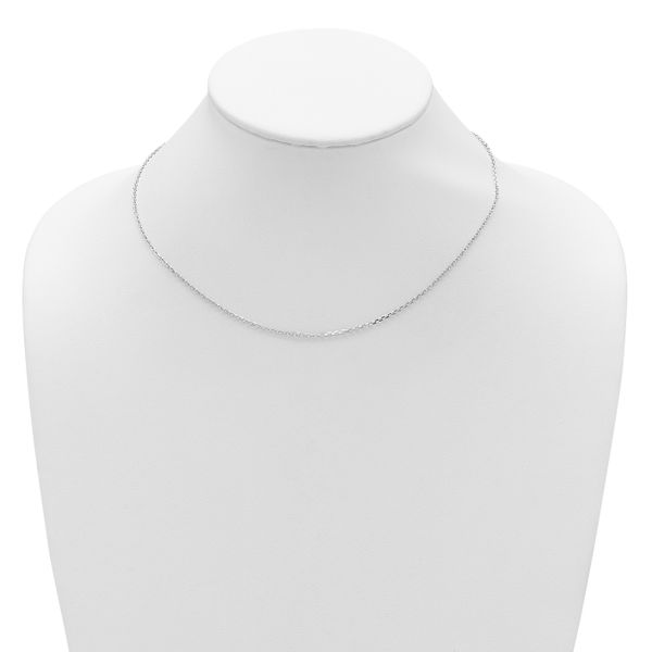 Leslie's 14k White Gold 1.5mm D/C Square Cable 1in+1in Adjustable Chain - Image 3