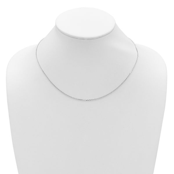 Leslie's 14k White Gold 1.5mm D/C Square Cable 2in+2in Adjustable Chain - Image 5