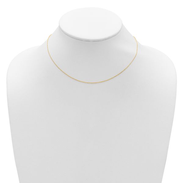 Leslie's 14k Yellow Gold .8mm Round Cable 1in+1in Adjustable Chain - Image 3