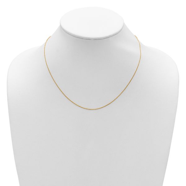 Leslie's 14k Yellow Gold .8mm Round Cable 1in+1in Adjustable Chain - Image 4