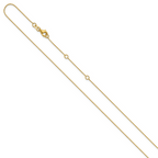 Leslie's 14k Yellow Gold .8mm Round Cable 1in+1in Adjustable Chain - Image 2