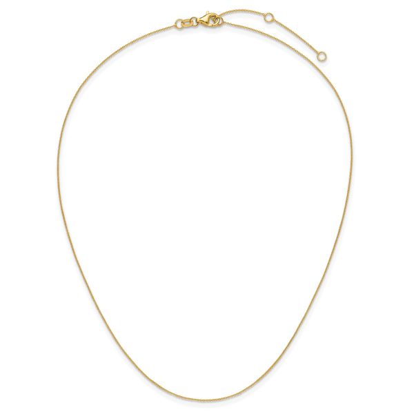 Leslie's 14k Yellow Gold .8mm Round Cable 1in+1in Adjustable Chain - Image 5