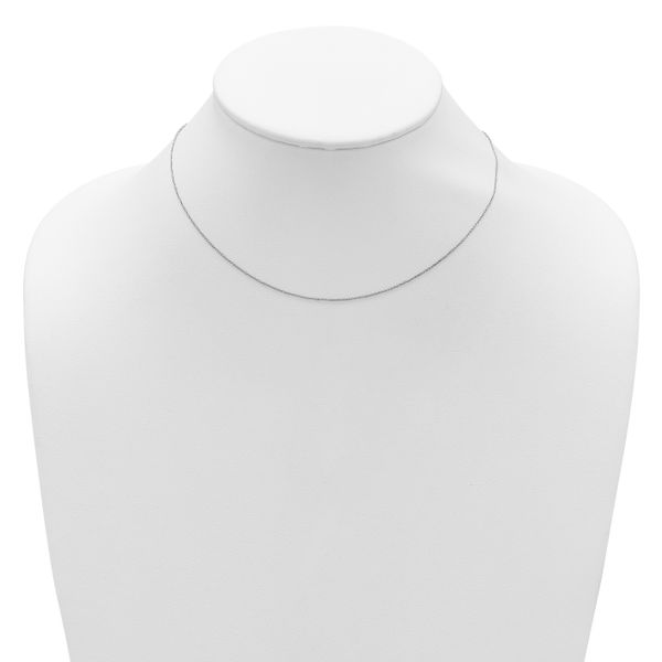 Leslie's 14k White Gold .8mm Round Cable 1in+1in Adjustable Chain - Image 3