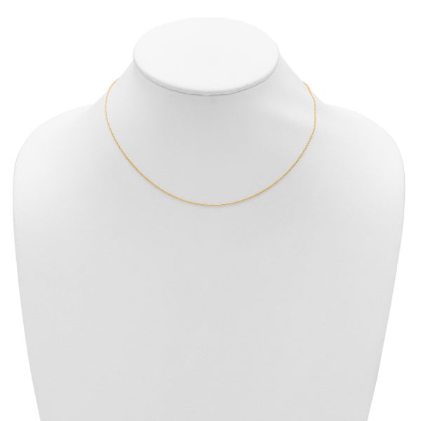 Leslie's 14k Yellow Gold .9mm Round Cable 1in+1in Adjustable Chain - Image 3