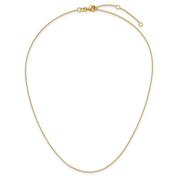 Leslie's 14k Yellow Gold .9mm Round Cable 1in+1in Adjustable Chain - Image 5