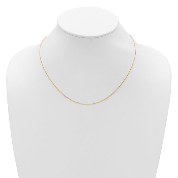 Leslie's 14k Yellow Gold .9mm Round Cable 1in+1in Adjustable Chain - Image 4