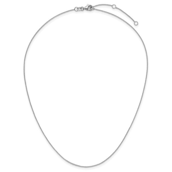 Leslie's 14k White Gold .9mm Round Cable 1in+1in Adjustable Chain - Image 5