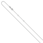 Leslie's 14k White Gold .9mm Round Cable 1in+1in Adjustable Chain - Image 2