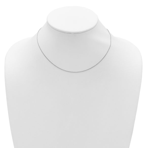 Leslie's 14k White Gold .9mm Round Cable 1in+1in Adjustable Chain - Image 3