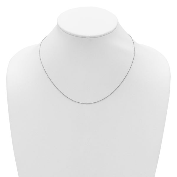 Leslie's 14k White Gold .9mm Round Cable 1in+1in Adjustable Chain - Image 4