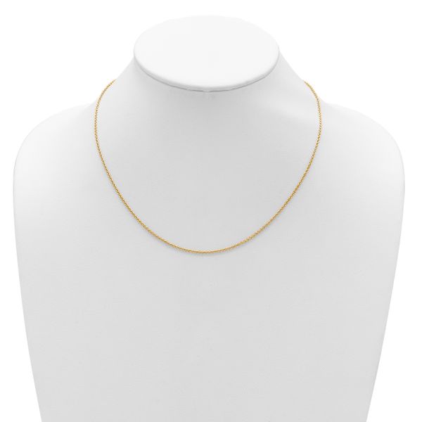 Leslie's 14k Yellow Gold 1.6mm Round Cable 1in+1in Adjustable Chain - Image 4