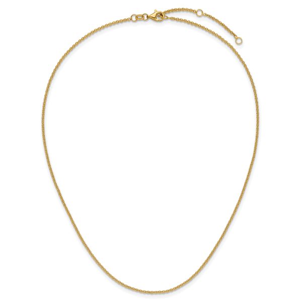 Leslie's 14k Yellow Gold 1.6mm Round Cable 1in+1in Adjustable Chain - Image 5