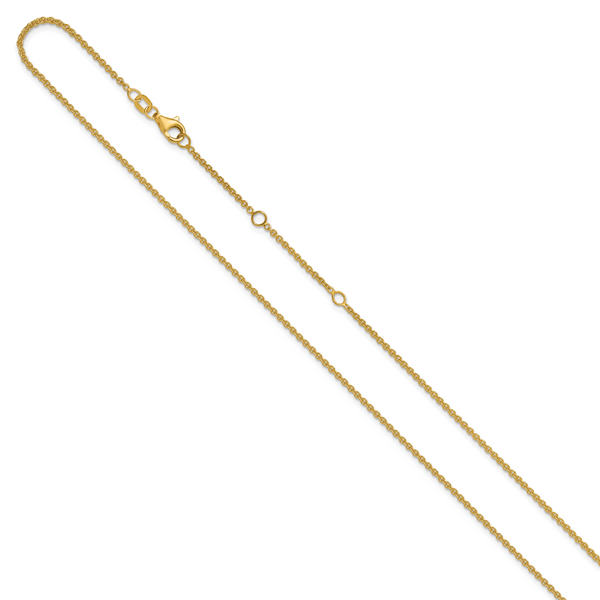 Leslie's 14k Yellow Gold 1.6mm Round Cable 1in+1in Adjustable Chain - Image 2