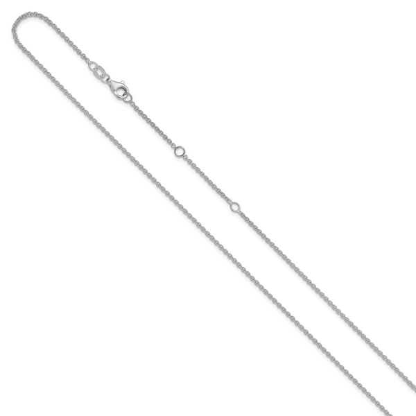 Leslie's 14k White Gold 1.6mm Round Cable 1in+1in Adjustable Chain - Image 2