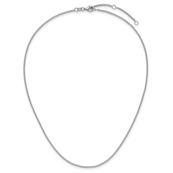 Leslie's 14k White Gold 1.6mm Round Cable 1in+1in Adjustable Chain - Image 5