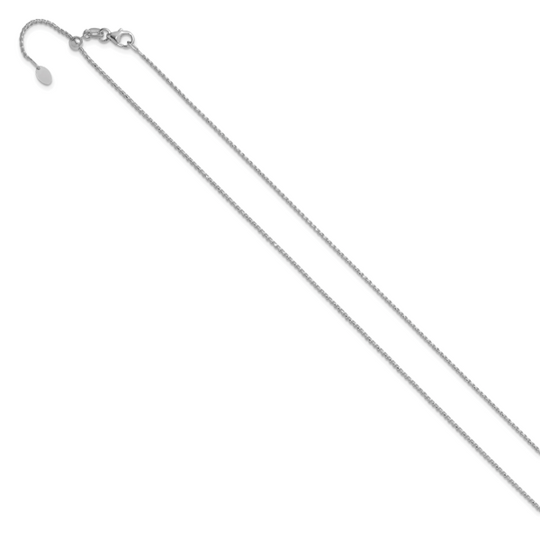Leslie's 14K White Gold Adjustable 1.15mm D/C Open Franco Chain - Image 2
