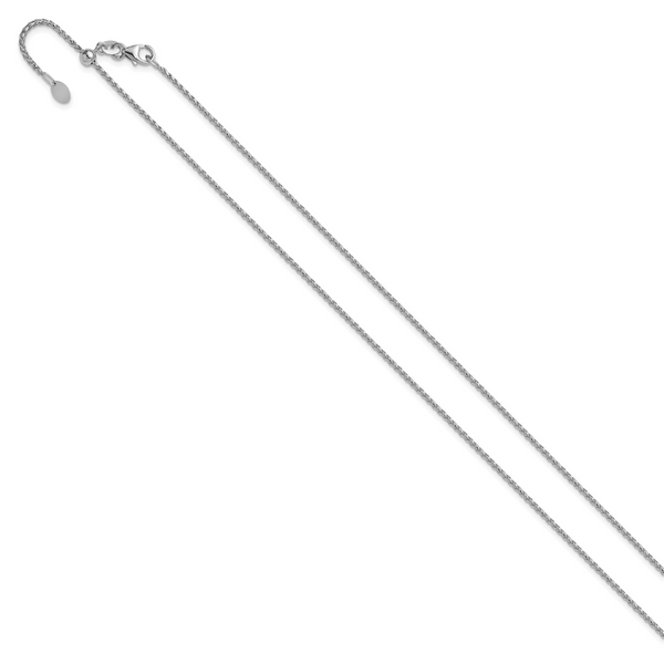 Leslie's 14K White Gold Adjustable 1.4mm D/C Open Franco Chain - Image 2