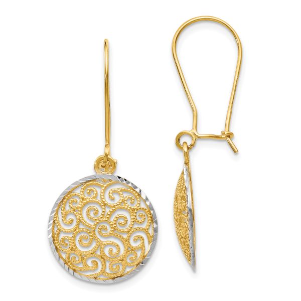 Leslie's 14K Two-tone Filigree Dangle Earrings