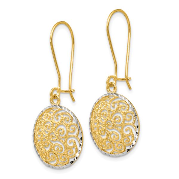Leslie's 14K Two-tone Filigree Dangle Earrings - Image 2