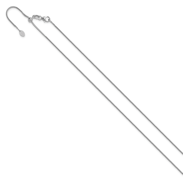 Leslie's 14K White Gold Adjustable 1.1mm Franco Chain - Image 2