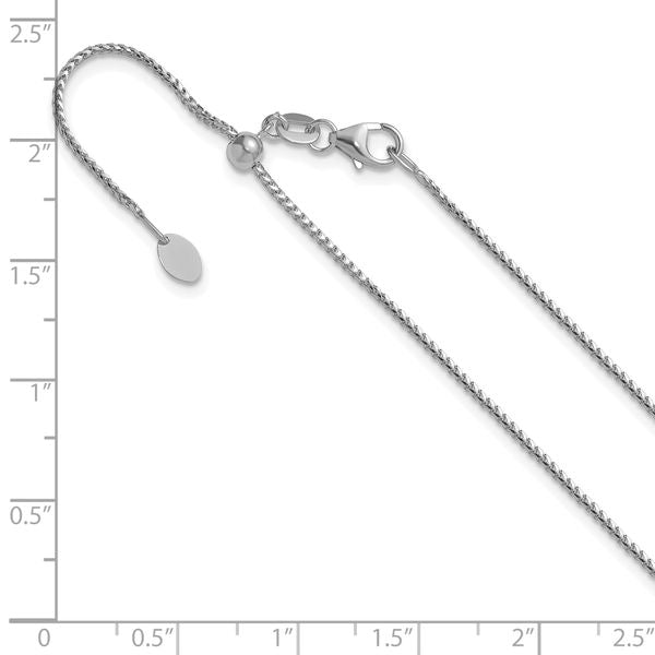 Leslie's 14K White Gold Adjustable 1.1mm Franco Chain - Image 3