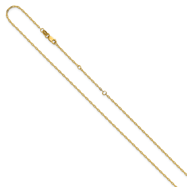 Leslie's 14K 1.3mm Flat Cable 1in+1in Adjustable Chain - Image 2