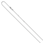 Leslie's 14K White Gold 1.3mm Flat Cable 1in+1in Adjustable Chain - Image 2