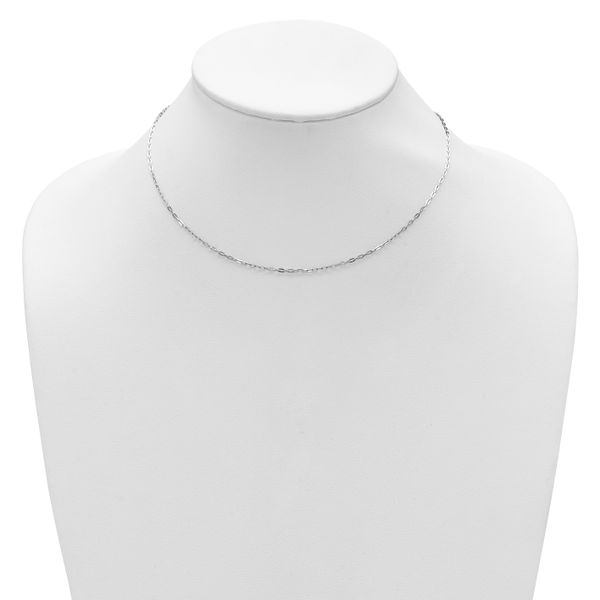 Leslie's 14K White Gold 1.3mm Flat Cable 1in+1in Adjustable Chain - Image 3