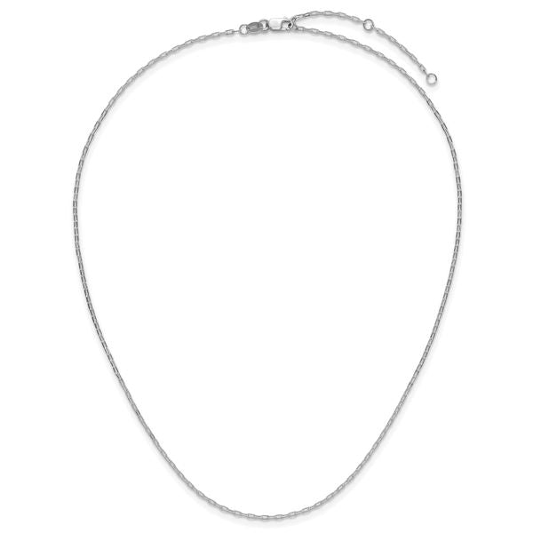 Leslie's 14K White Gold 1.3mm Flat Cable 1in+1in Adjustable Chain - Image 5