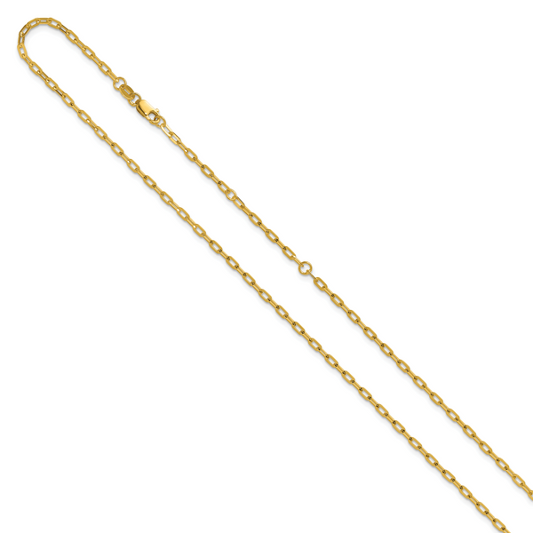 Leslie's 14K 2.0mm Flat Cable 1in+1in Adjustable Chain - Image 2