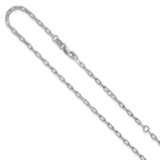 Leslie's 14K White Gold 2.0mm Flat Cable 1in+1in Adjustable Chain