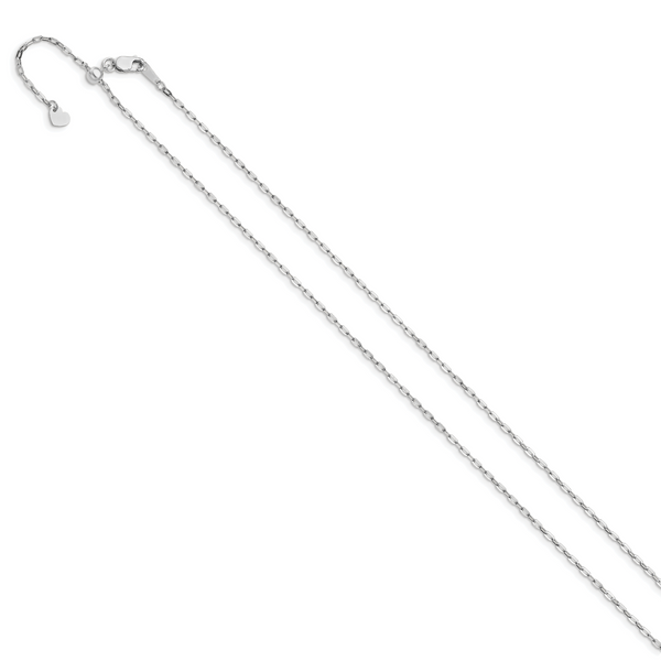 Leslie's 14K White Gold Adjustable 1.3mm Flat Cable Chain - Image 2