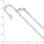 Leslie's 14K White Gold Adjustable 1.3mm Flat Cable Chain - Image 3