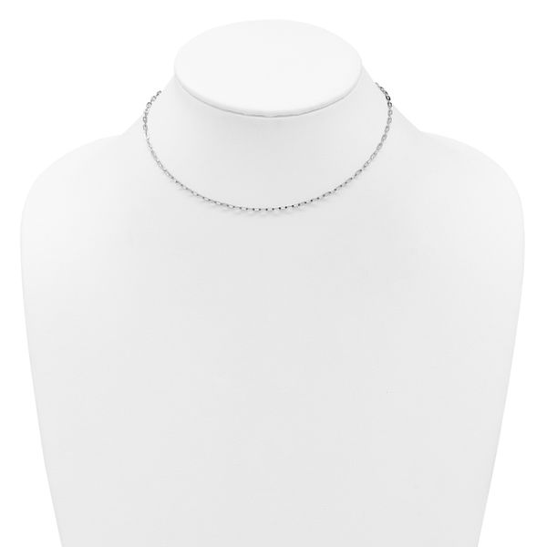 Leslie's 14K White Gold Adjustable 2mm Flat Cable Chain - Image 4