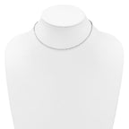 Leslie's 14K White Gold Adjustable 2mm Flat Cable Chain - Image 4
