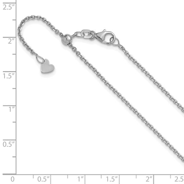 Leslie's 14K White Gold Adjustable 1.4mm D/C Cable Chain - Image 3