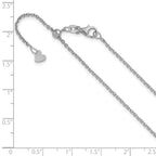 Leslie's 14K White Gold Adjustable 1.4mm D/C Cable Chain - Image 3