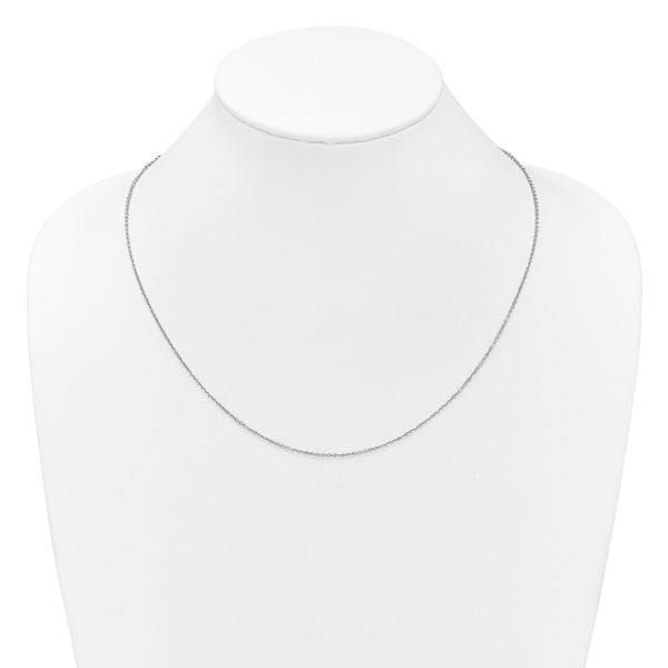 Leslie's 14K White Gold Adjustable 1.4mm D/C Cable Chain - Image 4