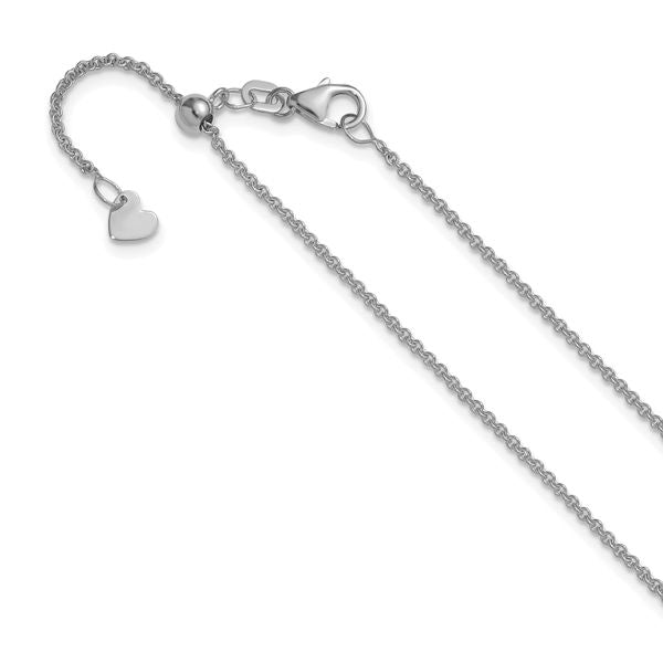Leslie's 14K White Gold Adjustable 1.4mm Round Cable Chain
