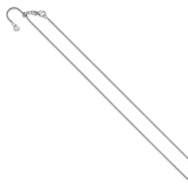 Leslie's 14K White Gold Adjustable 1.4mm Round Cable Chain - Image 2