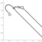 Leslie's 14K White Gold Adjustable 1.4mm Round Cable Chain - Image 3