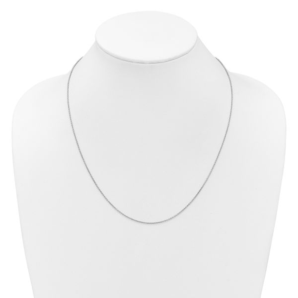 Leslie's 14K White Gold Adjustable 1.4mm Round Cable Chain - Image 4