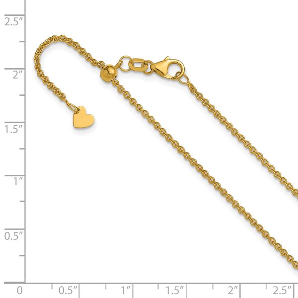 Leslie's 14K Adjustable 1.65mm Round Cable Chain - Image 3