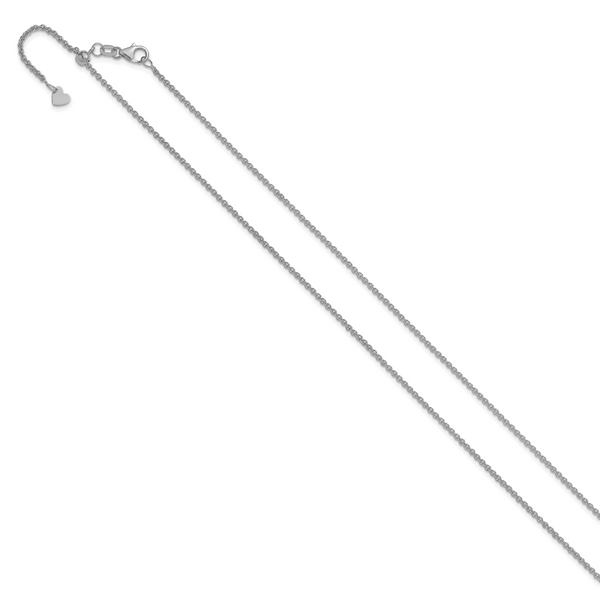 Leslie's 14K White Gold Adjustable 1.65mm Round Cable Chain - Image 2