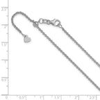 Leslie's 14K White Gold Adjustable 1.65mm Round Cable Chain - Image 3