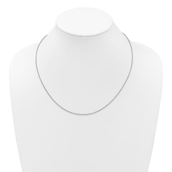 Leslie's 14K White Gold Adjustable 1.65mm Round Cable Chain - Image 4