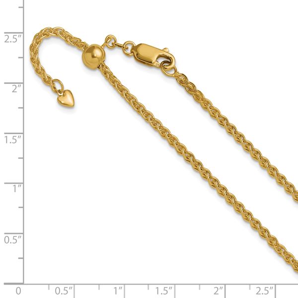 Leslie's 14K Adjustable 2.5mm Semi-solid Spiga Chain - Image 3