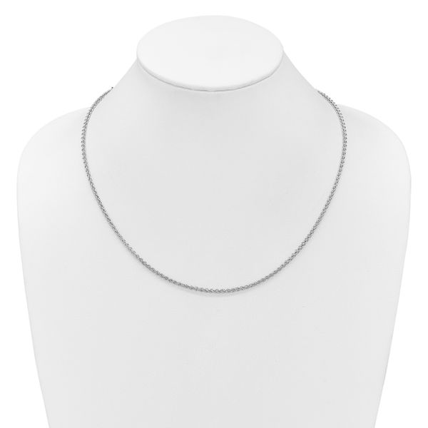 Leslie's 14K White Gold Adjustable 2.5mm Semi-solid Spiga Chain - Image 4