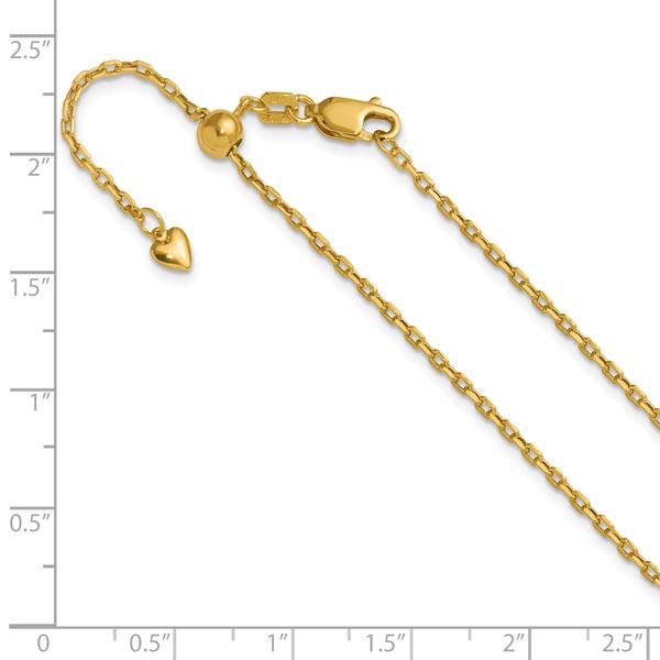 Leslie's 14K Adjustable 1.65mm Semi-Solid D/C Cable Chain - Image 3