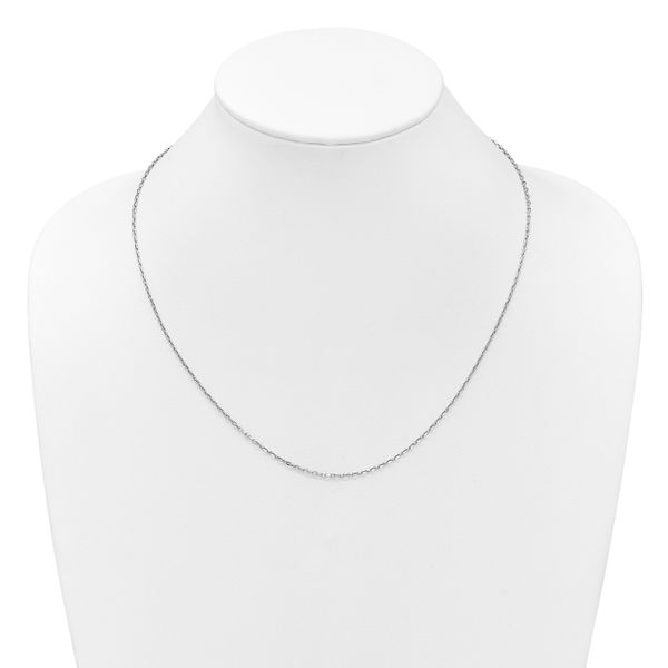 Leslie's 14K White Gold Adjustable 1.65mm Semi-Solid D/C Cable Chain - Image 4